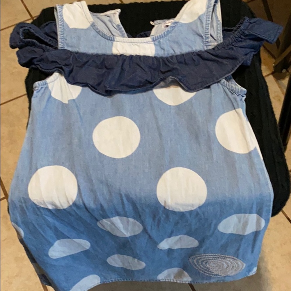 Girls Flapdoodles blue jean dress